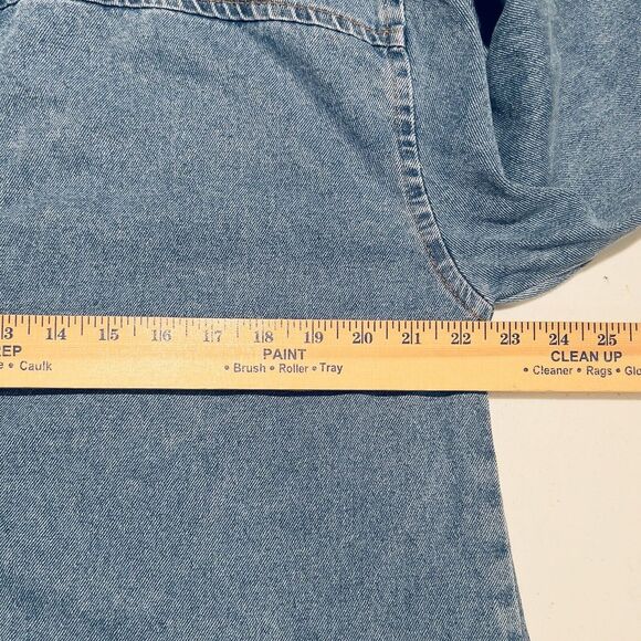 Nasty Gal Top Size US 8 Blue Denim Oversized Collared‎ Relaxed Shirt Jacket Warm - Picture 9 of 14